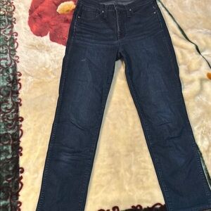 Blue Flare Wide Leg Jeans with Classic Stitching